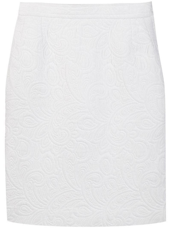 Yves Saint Laurent Pre-Owned 1980's quilted pencil skirt in white