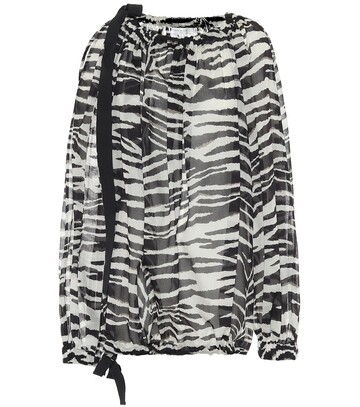 Dries Van Noten Zebra-printed cotton blouse in black