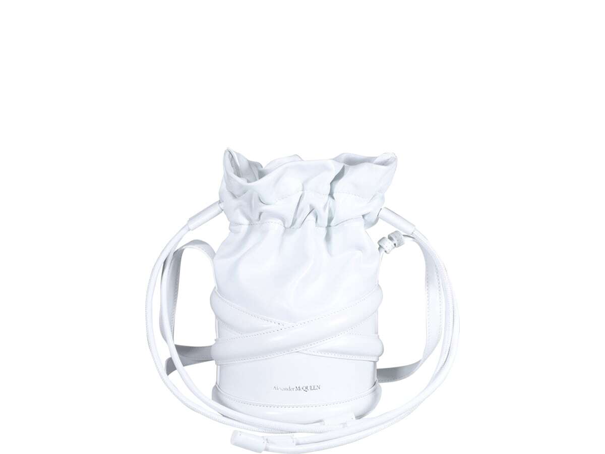 Alexander McQueen The Soft Curve Bucket Bag in white