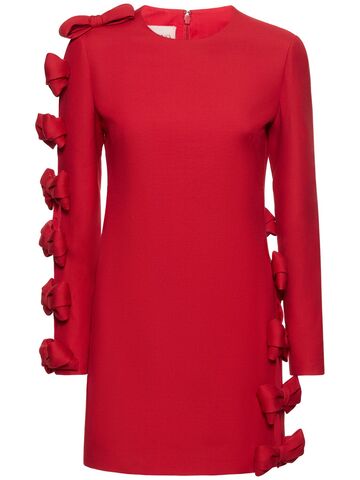 valentino cutout crepe couture mini dress w/bows in red