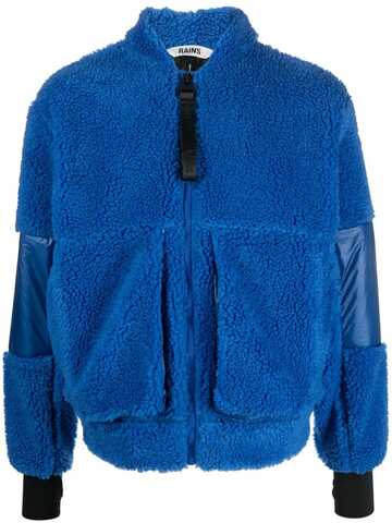 rains kofu fleece bomber jacket - blue