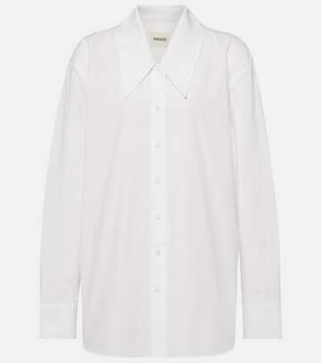 khaite lago cotton poplin shirt in white