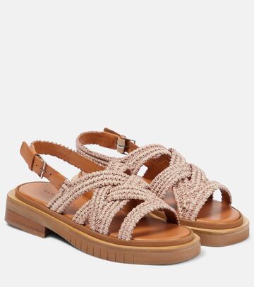 clergerie alana leather-trimmed sandals