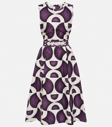 's max mara sera belted cotton midi dress in purple