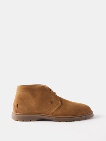 tod's - suede desert boots - mens - brown