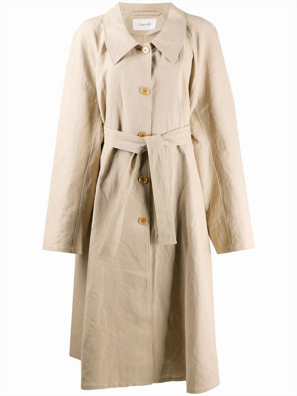 LEMAIRE Single-breasted linen and cotton-blend trench coat in khaki ...