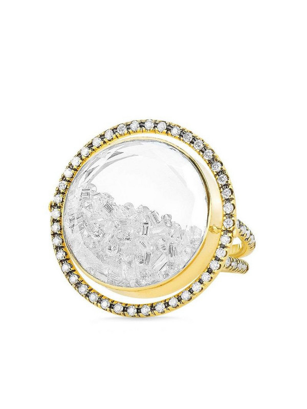 Moritz Glik 18kt yellow gold movable halo diamond shaker ring