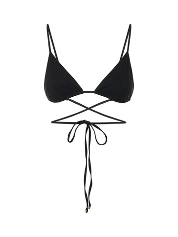ANEMOS Wrap Triangle Bikini Top in black
