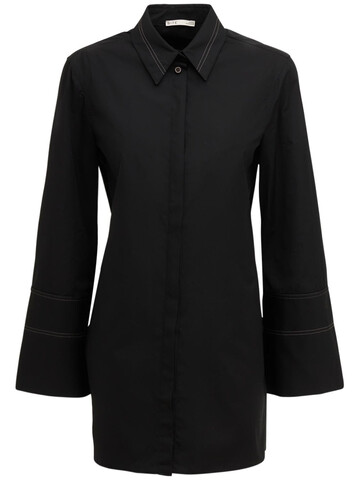 BITE STUDIOS Organic Cotton Poplin Long Shirt in black