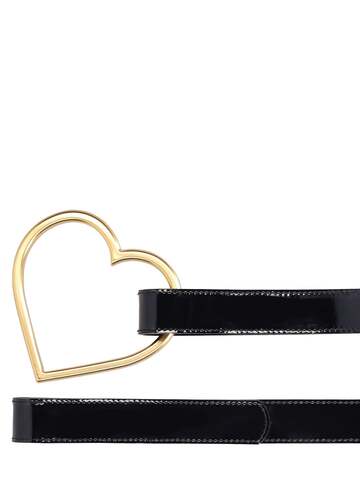 BLUMARINE Heart Leather Belt in black