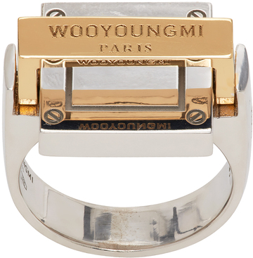Wooyoungmi Silver & Gold Regent Tilt Ring in multi