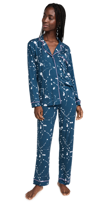 Stripe & Stare Splatter Pajama Set in midnight