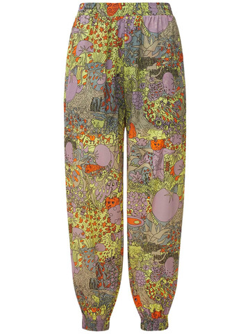 MCQ Wide Tech Track Printed Pants in green / multi