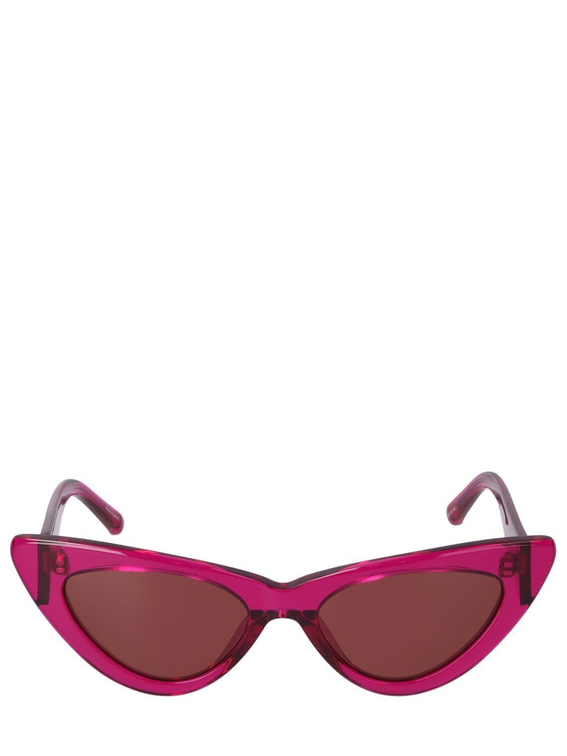 THE ATTICO Dora Cat-eye Acetate Sunglasses in brown / fuchsia