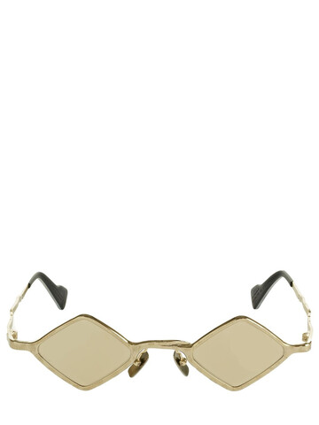 KUBORAUM BERLIN Z14 Diamond Shape Metal Sunglasses in gold / ivory
