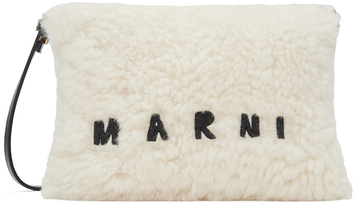 marni off-white shearling shoulder bag