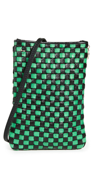 Clare V. Clare V. Poche Bag in black / green