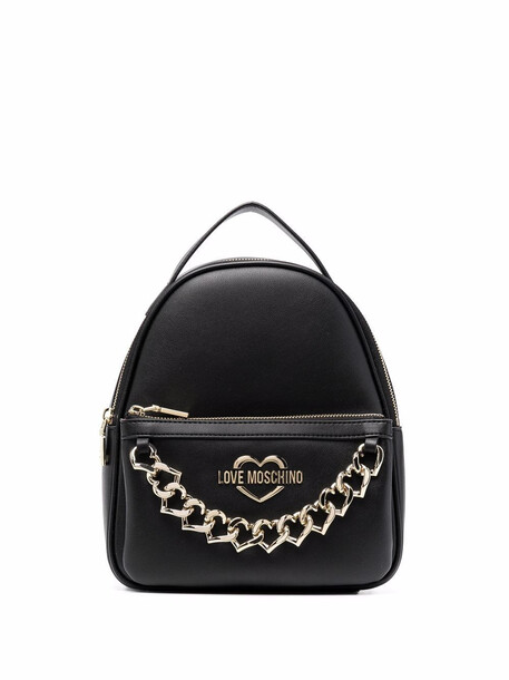 Love Moschino chain-trimmed backpack - Black