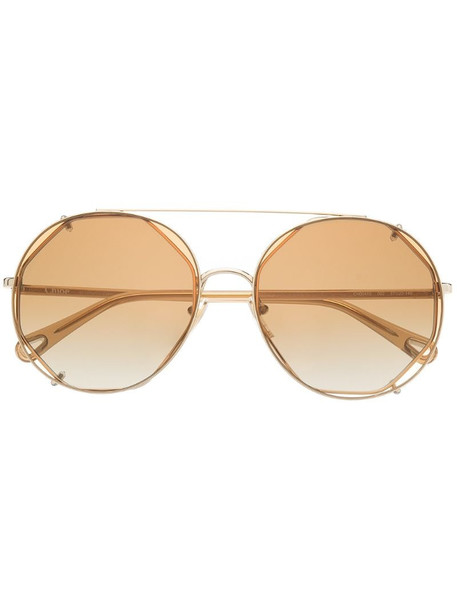Chloé Eyewear CH0041S geometric-frame sunglasses in gold