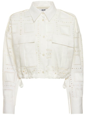 MSGM Cotton Blend Shirt in white