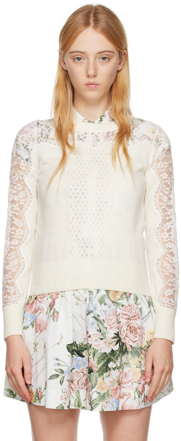 See by Chloé See by Chloé White Lace Detail Sweater