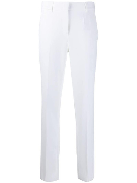 Emporio Armani high rise straight leg trousers in white