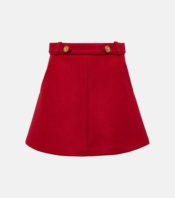 redvalentino wool-blend a-line miniskirt in red