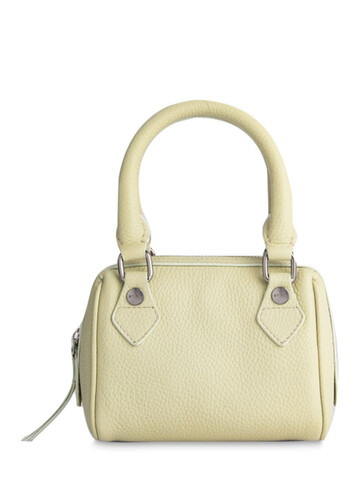 BY FAR Dora Grain Leather Top Handle Bag in green