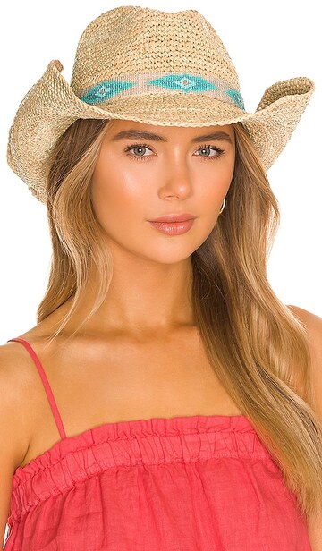 Nikki Beach Blue Jaye Hat in Tan in natural