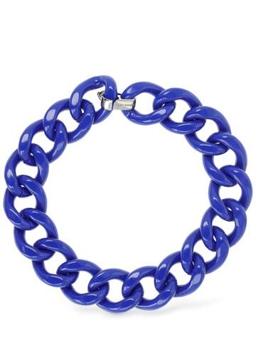 isabel marant links chunky chain collar necklace in blue