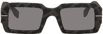 fendi black & gray fendigraphy sunglasses