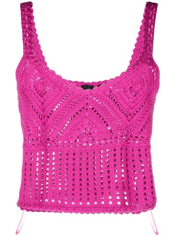 PINKO sleeveless crochet top in pink