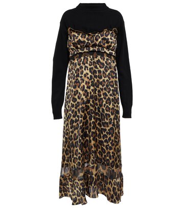sacai leopard-print wool dress