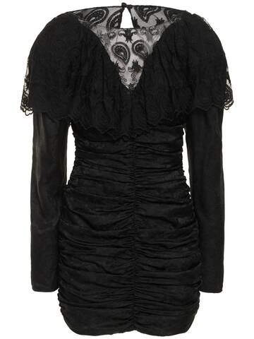 THE GARMENT Toulouse Collar Silk Mini Dress in black