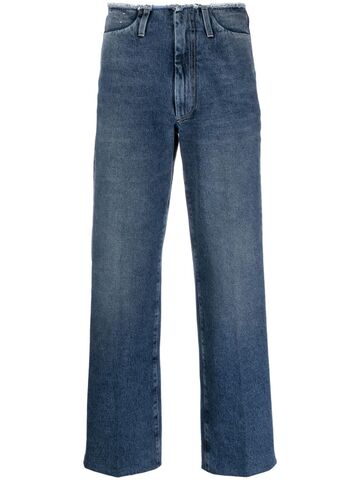 alysi frayed-edge straight-leg jeans - blue
