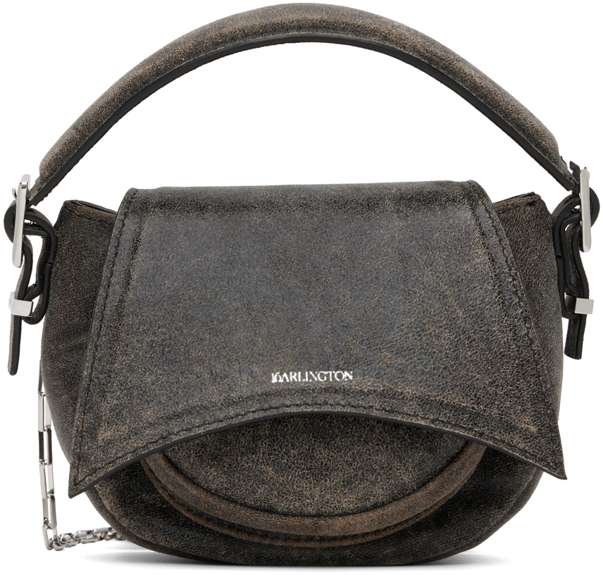 16Arlington Brown Kiks Leather Bag in black / sand