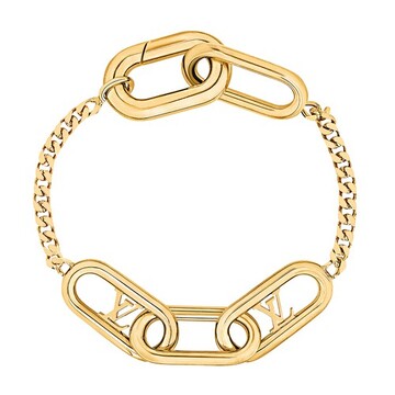 Louis Vuitton Mini Signature Chain Bracelet in gold