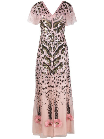 Temperley London Candy sequin long dress in pink