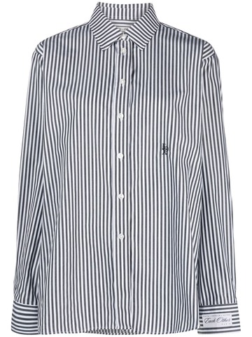 each x other oversized striped cotton shirt - blue