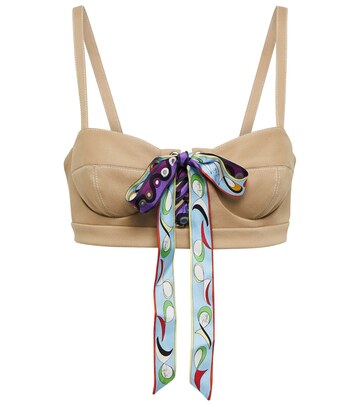 Pucci Bow-trimmed bralette in beige