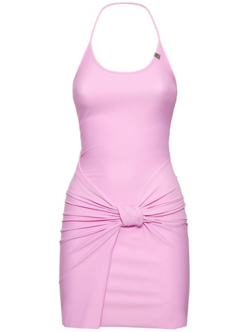 1017 ALYX 9SM Swirl Stretch Satin Mini Dress in pink