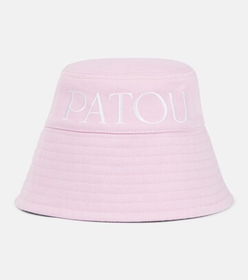patou logo cotton drill bucket hat in pink