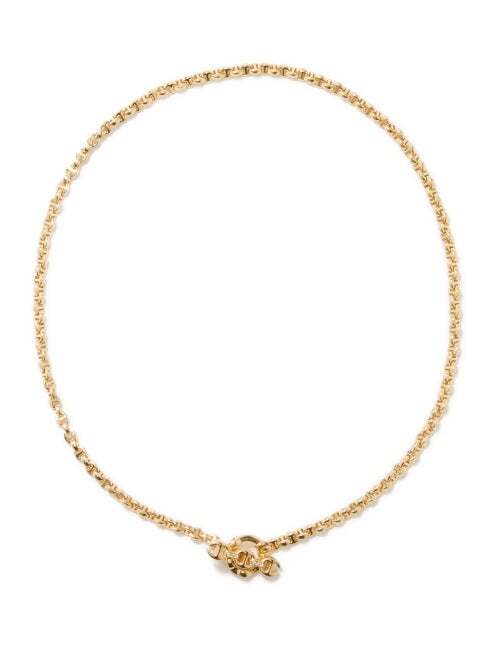 Hoorsenbuhs - Open Link Micro Diamond & 18kt Gold Necklace - Womens - Yellow Gold