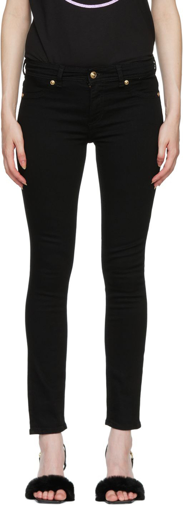 versace jeans couture black slim-fit jeans