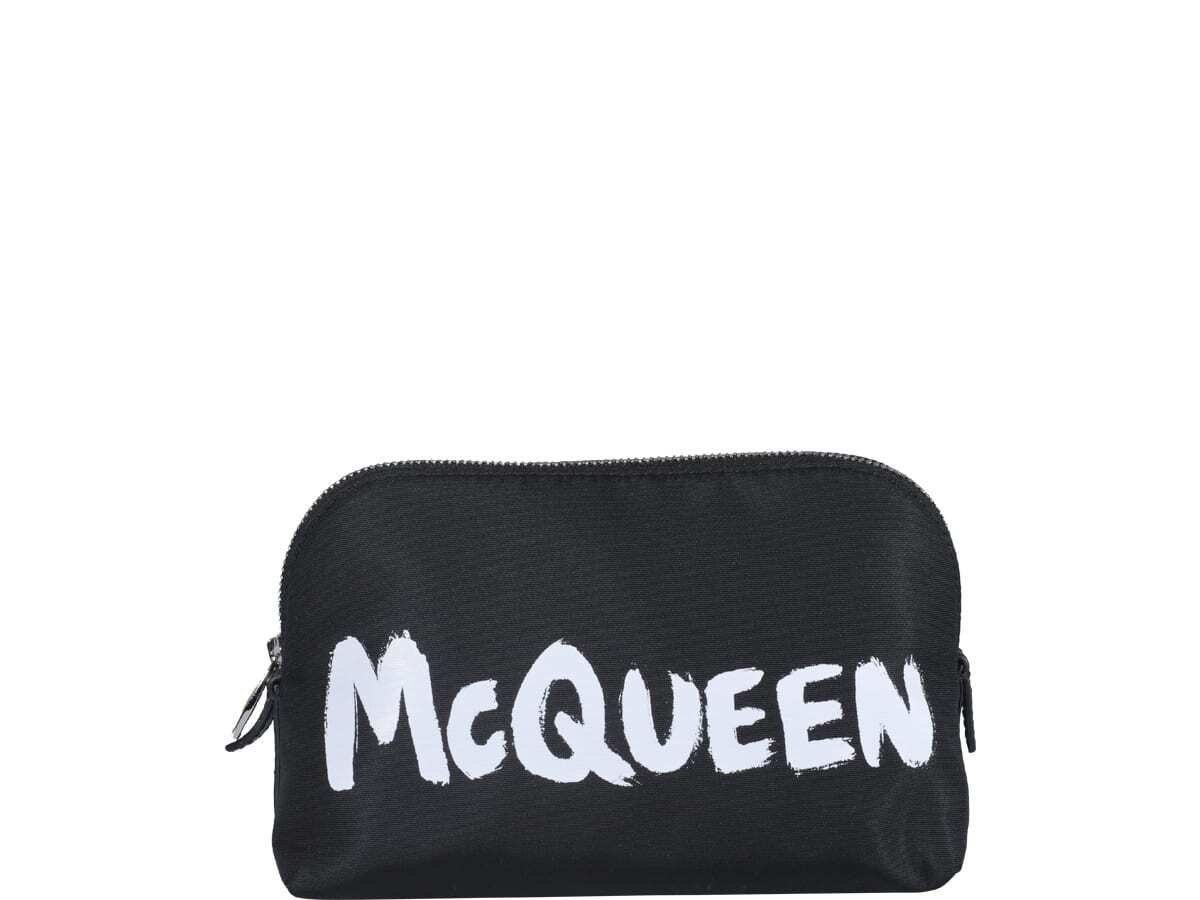 Alexander McQueen Graffiti Logo Pouch in black