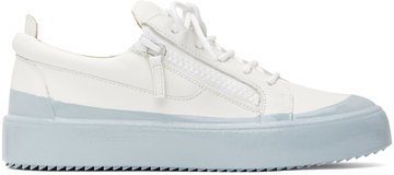 giuseppe zanotti white & blue frankie match sneakers in bianco