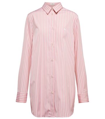 etro striped cotton shirt in pink