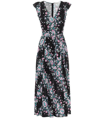 Diane von Furstenberg Isla floral wrap dress in black