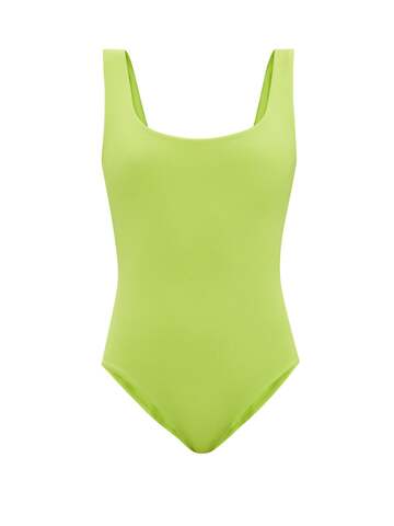 Cossie + Co Cossie + Co - The Poppy Scoop-neck Swimsuit - Womens - Lime Green
