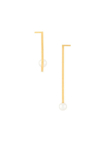 Hsu Jewellery geometric bar drop earrings in gold